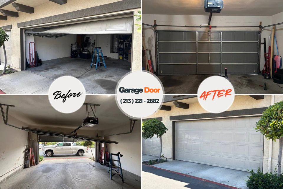 Before and after: garage door repair New Stanton, PA